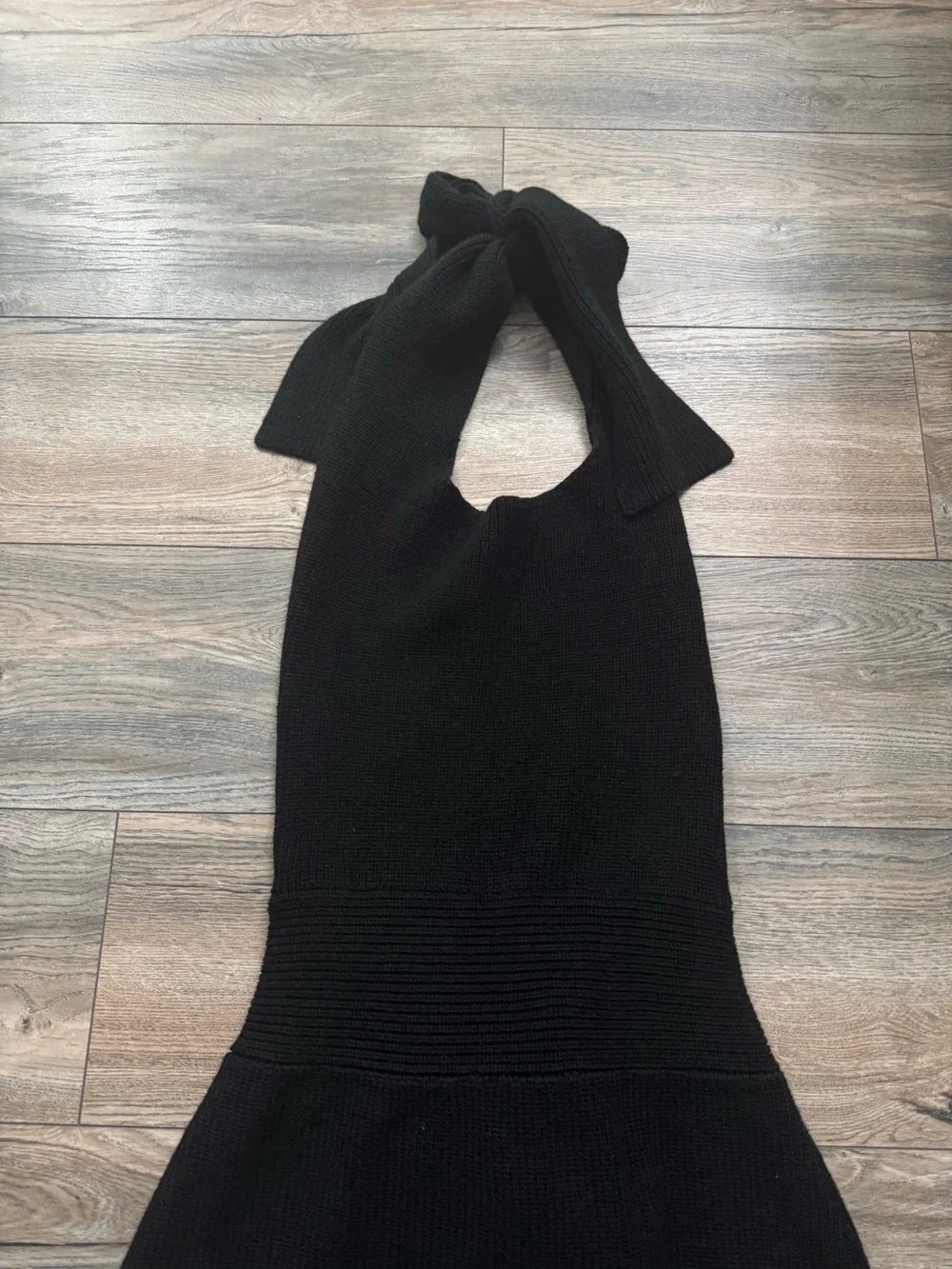 Free People Black One-Shoulder Knit Dress